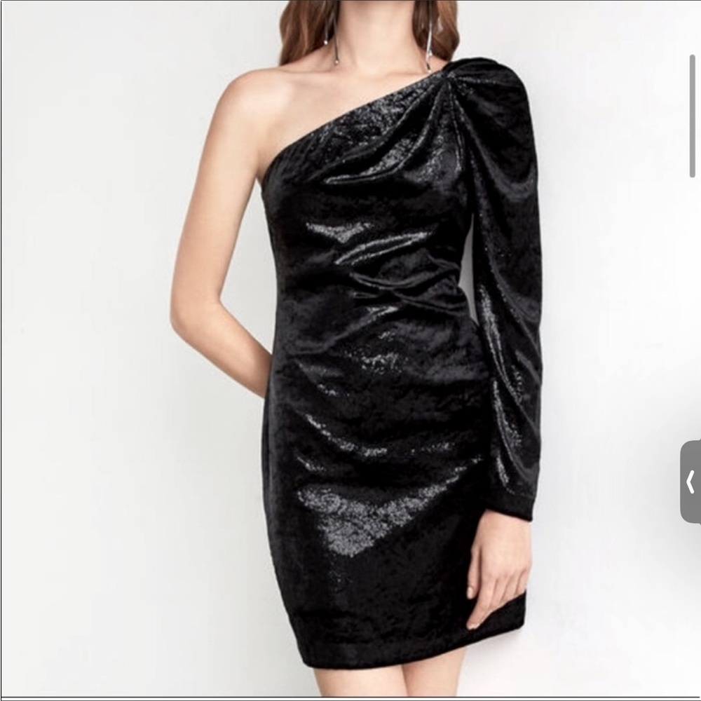 Sparkly velvet one shoulder dress